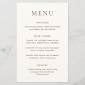 Menu de mariage élégant en ivoire classique (Devant)