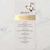 Menu de mariage élégant en or (Devant)
