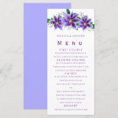 Menu de mariage élégant et chic Clématite (Devant / Derrière)