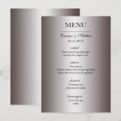 Menu de mariage élégant et classe argent (Devant / Derrière)