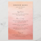 Menu de mariage élégant et moderne de style côtier (Devant)