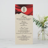 Menu de mariage élégant et rustique glamour Red Ro (Debout devant)