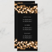 Menu de mariage élégant Gold Hollywood Glam (Devant / Derrière)