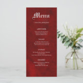 Menu de mariage élégant gothique Halloween (Debout devant)