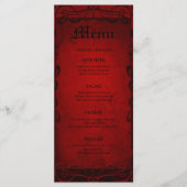 Menu de mariage élégant gothique Halloween (Devant)