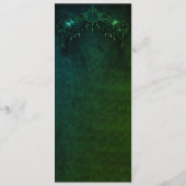 Menu de mariage élégant gothique Halloween émeraud (Dos)
