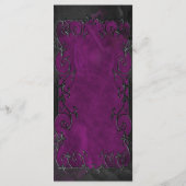 Menu de mariage élégant gothique halloween violet (Dos)