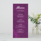 Menu de mariage élégant gothique halloween violet (Debout devant)