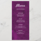 Menu de mariage élégant gothique halloween violet (Devant)