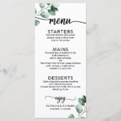 Menu de mariage Elegant Greenery (Devant)
