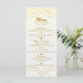 Menu de mariage élégant marocain glamour or et bla (Debout devant)