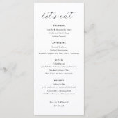 Menu de mariage élégant moderne (Devant)