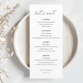 Menu de mariage élégant moderne
