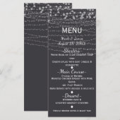 Menu de mariage élégant moderne avec guirlande de (Devant / Derrière)