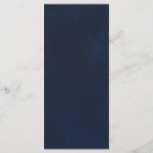 Menu de mariage élégant moderne minimal bleu marin (Dos)