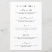 Menu de mariage élégant moderne neutre (Devant)