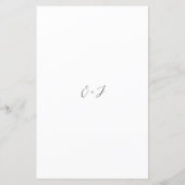 Menu de mariage élégant monogramme noir et blanc (Dos)