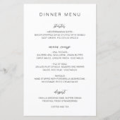 Menu de mariage élégant monogramme noir et blanc (Devant)