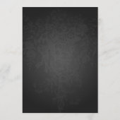 Menu de mariage élégant Noir de style victorien (Dos)