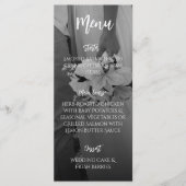 Menu de mariage élégant noir et blanc (Devant)
