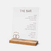 Menu de mariage élégant noir et blanc (Angle)