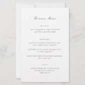 Menu de mariage élégant noir et blanc épuré (Devant)