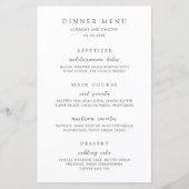 Menu de mariage élégant noir et blanc intemporel (Devant)