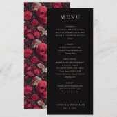 Menu de mariage élégant noir sérif (Devant / Derrière)