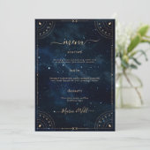 Menu de mariage élégant nuit étoilée (Debout devant)