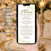 Menu de mariage élégant or et blanc téléchargeable