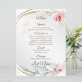 Menu de mariage | Elégant rose rose pâle (Debout devant)