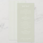 Menu de mariage Elegant Sage (Devant / Derrière)