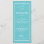 Menu de mariage élégant simple bleu puriste 4x9 (Devant)