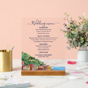 Menu de mariage élégant sur la Riviera italienne