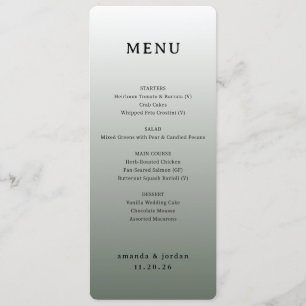 Menu de mariage élégant Taupe
