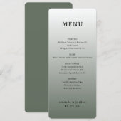 Menu de mariage élégant Taupe (Devant / Derrière)