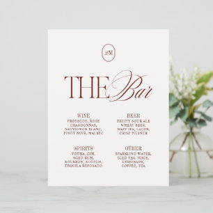 Menu de mariage élégant The Bar Terracotta profond