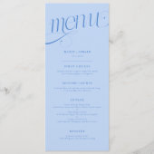 Menu de mariage Elegant Tourbillon Bleu Glacé (Devant)