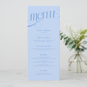 Menu de mariage Elegant Tourbillon Bleu Glacé
