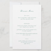 Menu de mariage élégant vert émeraude propre (Devant)