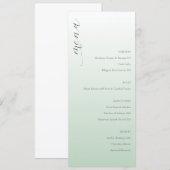 Menu de mariage élégant vert pastel calme (Devant / Derrière)