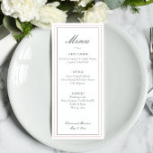 Menu de mariage élégant vert sauge