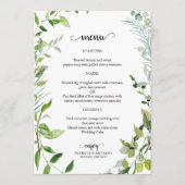 Menu de mariage Élégante verdure botanique (Devant)