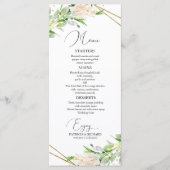 Menu de mariage Élégante verdure géométrique (Devant)