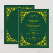 Menu de mariage Emerald Elegance (Devant / Derrière)