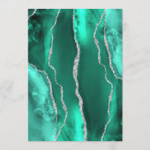 Menu de mariage en agate argentée vert mousse (Dos)