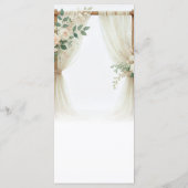 Menu de mariage en bois floral avec arche en verdu (Dos)