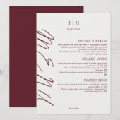 Menu de mariage en Bourgogne (Devant / Derrière)