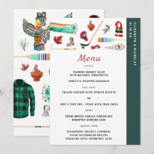 Menu de mariage en camping de montagne hivernal ru