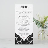Menu de mariage en damas noir (Debout devant)